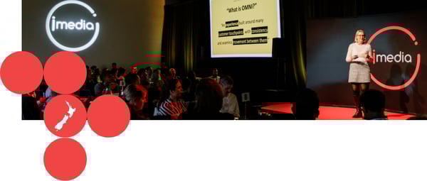 Nicola Clement on stage at iMedia